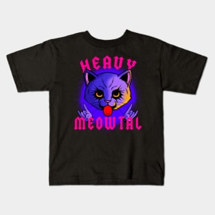 Heavy Meowtal Cat Kids T-Shirt